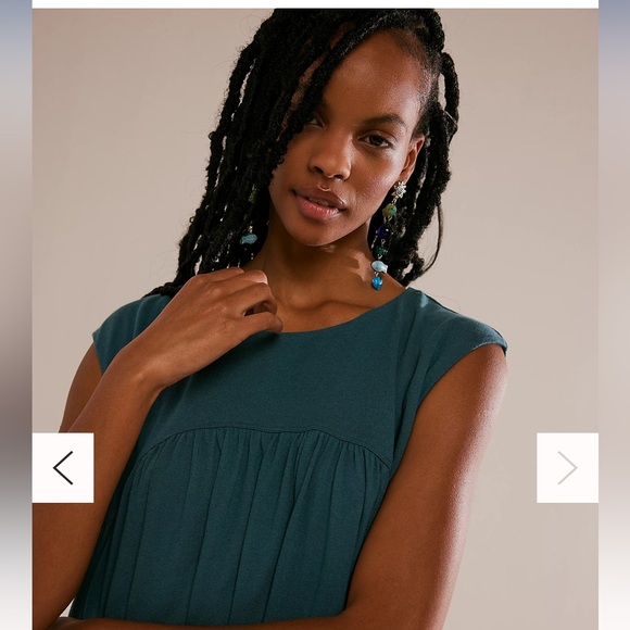 NWOT Free People Madelyn Midi teal dress L - Picture 4 of 5